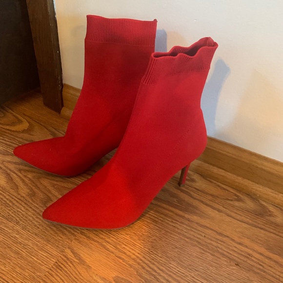 steve madden red sock booties